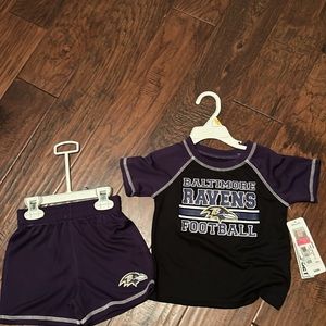 Baltimore Ravens 2 Piece Set. T-Shirt and Shorts. Size 2T